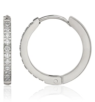 Pendientes de aro pequeños de acero inoxidable con cristales Preciosa de 2 mm Foto 1 de 4