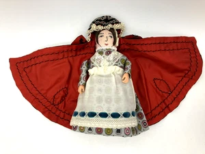 Beautiful 1972 Hand Embroidered Doll Darlene Locke Entry Embroiderers Guild 7.5" - Picture 1 of 9