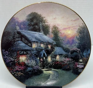 VTG Julianne’s Cottage By Thomas Kinkade Enchanted Cottages-Bradford 1993 Plate - Picture 1 of 13