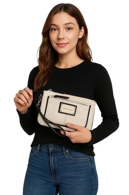 Franco Sarto Muñequera Bolso sin asas Cartera Bolso Crema Negro Mujer Para mujer  Foto 1 de 4