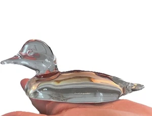 Villeroy & Boch Duck Figurine Floating Mallard Clear German Crystal Art Glass 6" - Picture 1 of 7