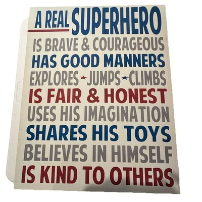 A Real Superhero Typography Art Wall Plaque 30x24x1.5 - Image 1 of 4