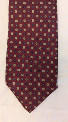 Corbata Cantini Firenze, roja con estampado verde y dorado Foto 1 de 4