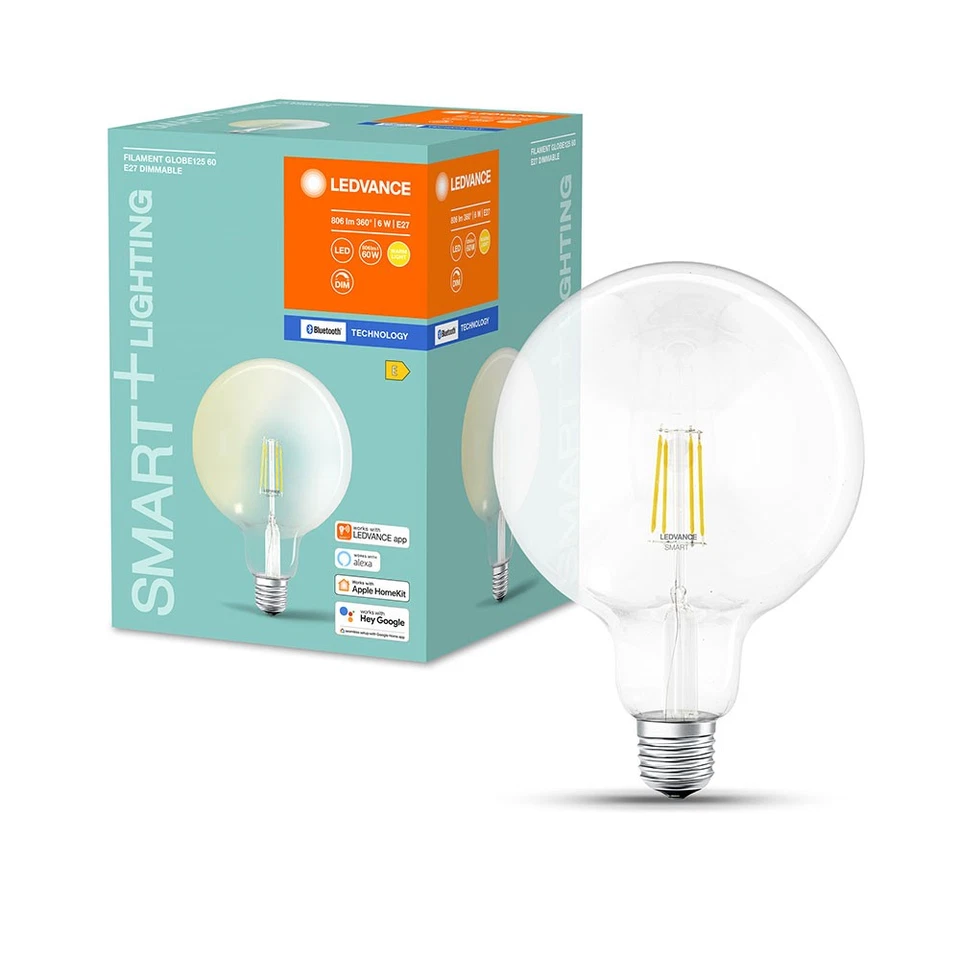 LED Smart+ Filament Globe G125 6W =60W E27 klar 806lm warmweiß Dimmbar Bluetooth - Bild 1 von 4