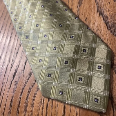 EUC Ike Behar Thick Woven Silk Geometric Tie USA Made Hand Tailored Necktie - Image 1 of 4