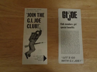2 Vintage 1964 Hasbro GI Joe Join The GI Joe Club Pamphlet Toy Insert Paper - Image 1 of 2