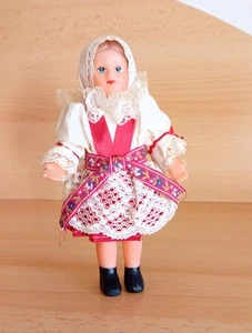 15cm Ari Puppe Folklore Spreewald Tracht Souvenir Spielzeug Gummi Vintage Andenk - Bild 1 von 10