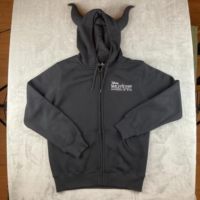 Promocional Disney Maléfica Sudadera con Capucha con Cuernos Mediana Rara Película Premier Swag Usada en Excelente Condición Foto 1 de 4
