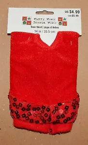 Weihnachten dekorativer Merry Minis Baum Rock 14" rot mit roten Sequenzen 91K - Bild 1 von 4