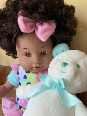 Cititoy 2015 African-American 14” Baby Doll With Teddy bear Foto 1 de 4