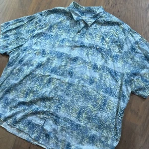 Tommy Bahama Shirt Mens 4XB Big Blue Tortola Lyocell Hawaiian Floral Button Up - Picture 1 of 10