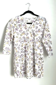 Rollhase Tunika Top Baumwolle geblümt weiß mit magenta & gelben Blumen Gr. S - Bild 1 von 6