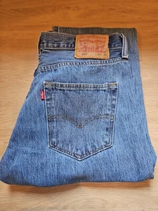 Y2K Levi's 501 Herrenjeans 32X32 Knopfleiste geradees Bein blau dunkel gewaschen - Bild 1 von 14