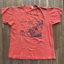Vintage T Shirt 70s 80s Medium Polar Bear Meet Athletic Attic 100% Cotton Orange