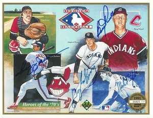 Signed REGGIE JACKSON BOOG POWELL PERRY MARK FIDRYCH 1991 Upper Deck Photo w/COA - Picture 1 of 1