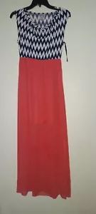 Maxi abito Sweet Storm senza maniche colorato fantasia zigzag taglia M - Foto 1 di 3