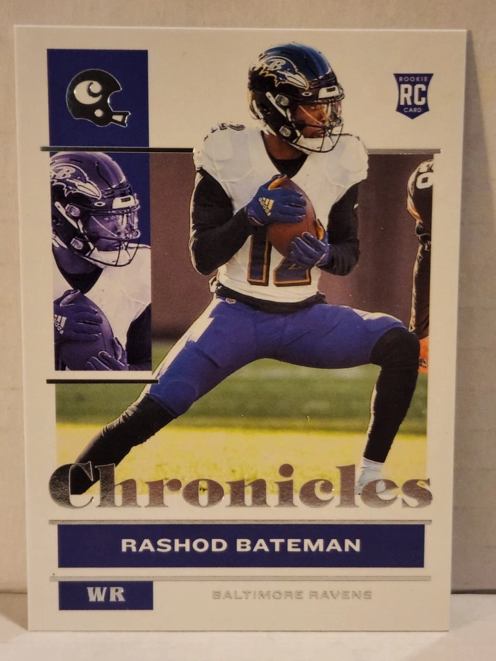 2021 PANINI CHRONICLES PINK RASHOD BATEMAN RC BALTIMORE RAVENS #8 - Image 1 of 2