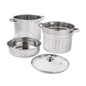 Mainstays 4-Piece Stainless Steel 8 qt Cooker Multipot Set - Picture 1 of 6