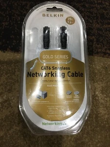 New CAT6 Networking Cable Gold Series BELKIN 25ft 24k Gold Plated Ethernet - Picture 1 of 7