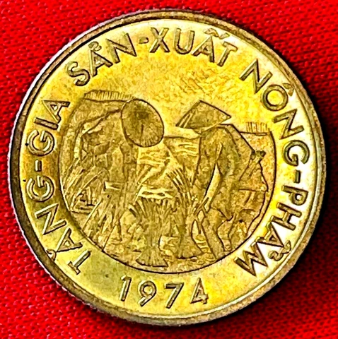 1974 Vietnam Coin Viet Nam 10 Dong KM# 13 Asia Collectible Old World Asian Money Cover