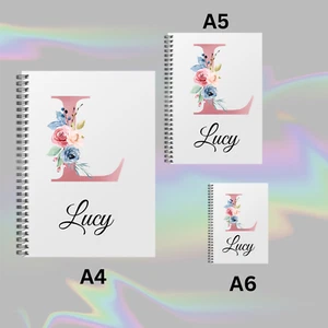 personalised notebook with Initial. Alphabet. 3 sizes handmade notebooks. gift - Picture 1 of 2