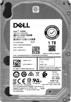 FESTPLATTE DELL 08DN1Y 8DN1Y ST1000NX0443 1TB 7200U/min 128MB SATA III 2.5" Zoll - Bild 1 von 3