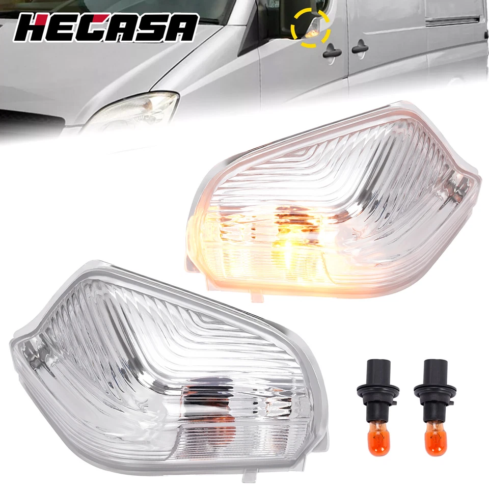 HECASA Fits Mercedes Sprinter Door Mirror Indicator Lens Pair Set 2006 2007-2021 Foto 1 de 4