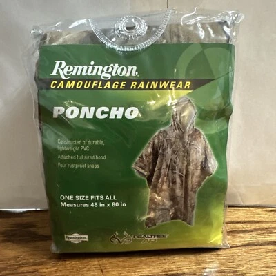 Poncho REMINGTON CAMUFLAJE ROPA DE LLUVIA CAMUFLAJE CAMUFLAJE Realtree AP adulto talla única PVC. Foto 1 de 4