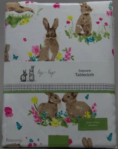 Mantel Floral Hip + Hop Hip + Hop Blanco con Conejo 60x120 Oblongo NUEVO - Imagen 1 de 1