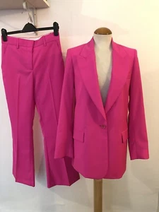 MSGM Virgin Wool Neon Pink Formal Ladies Suit 2 Piece / Uk8 It 40 / BNWT Events - Picture 1 of 12