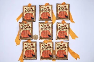 9~Primitive~Thanksgiving~Thankful~Linen Cardstock~Gift~Hang~Tags - Picture 1 of 1