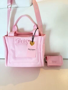 NUEVO CON ETIQUETAS JUICY COUTURE JUICY ACADEMY MINI BOLSO BANDOLERA CON MINI BOLSA ROSA - Imagen 1 de 7
