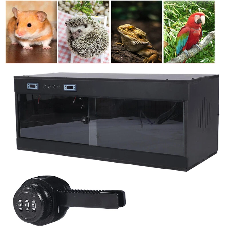 Terrarium für Reptilien Isolierbox Vivarium Mit Schloss 100*40*40cm Schwarz - Bild 1 von 4