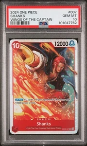 SHANKS OP06-007 One Piece CCG SR SUPER RARE PSA 10 Gem Mint Wings of the Captain - Picture 1 of 2