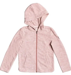 🆕️🏷 Roxy Girls, Million Dream Zip UP polar fleece Hoodie - Ash Rose - 12 - Picture 1 of 13