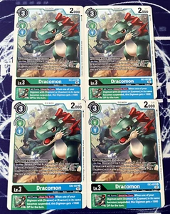 x4 Dracomon EX3-037 U Playset Digimon TCG Draconic Roar - Picture 1 of 1