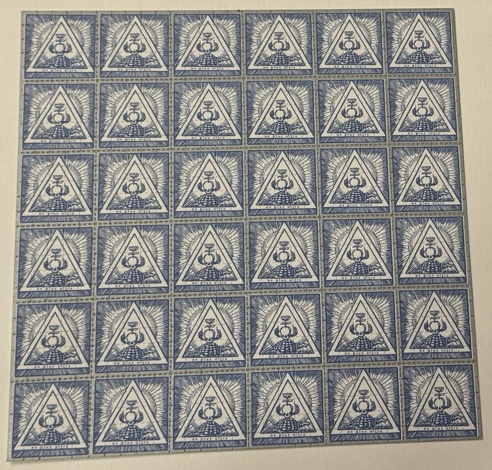 Impresión artística NE PLUS ULTRA Blotter papel blanco tinta metálica Jon Blackburn años 2000 Foto 1 de 4