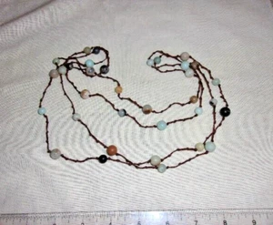 Round Stone Bead Necklace- Mixed Stones - Picture 1 of 4