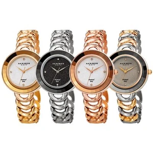 Women's Akribos XXIV AK1088 Smart Design Diamond Glitter Stainless Steel Watch - Picture 1 of 20