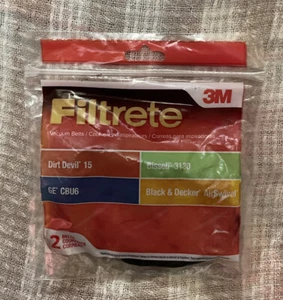 3M Filtrete Vacuum Belts (2 Pack) For Dirt Devil15/Bissell 3130/GE CBU6 - Picture 1 of 3