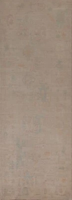 Muted Floral Oushak Turkish Oriental Runner Rug Vegetable Dye Handmade Rug 3x10 - Image 1 of 4