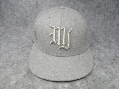 Boné masculino Marc Jacobs 7 1/4 cinza designer mistura de lã New Era - Imagem 1 de 4