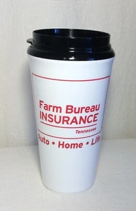 16 oz. White/Red "Farm Bureau Insurance ~Tennessee" CUP Travel Coffee Mug Logo - Picture 1 of 11
