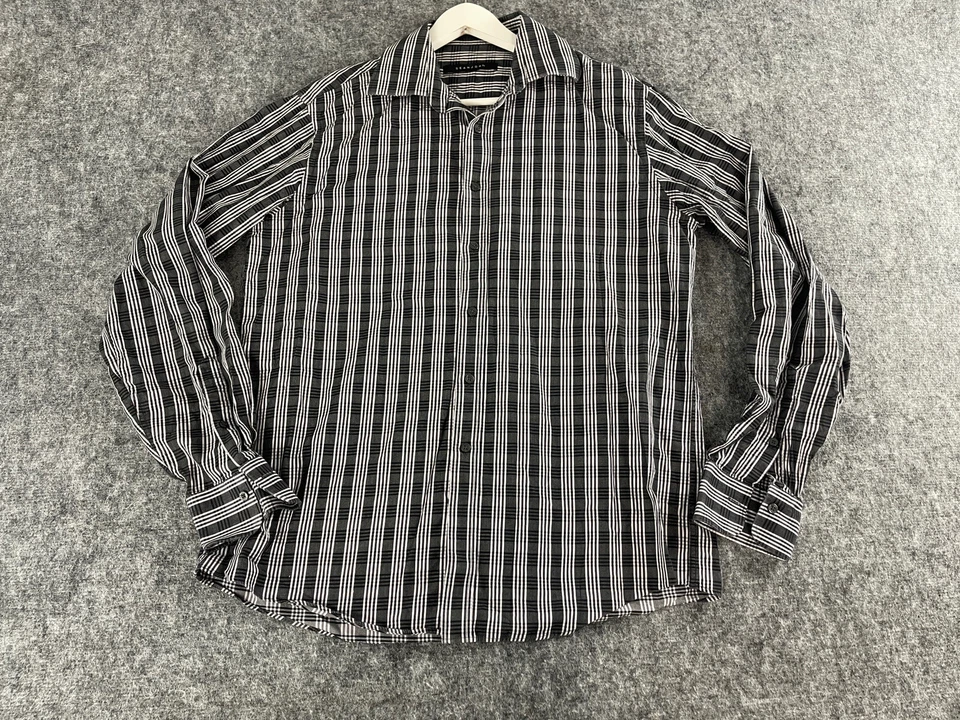 Camisa de vestir Sean John para hombre 16,5 36/37 gris a cuadros abotonados N331 Foto 1 de 4