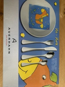 Auerhahn Hü-Hott Children's Cutlery Set 5 Pieces With Plate Horse Rare To Find - Picture 1 of 6