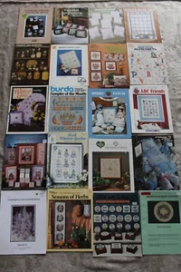 Lot Of 20 Cross stitch Books + designs. Alphabets, borders, gardening, holidays! - Picture 1 of 11