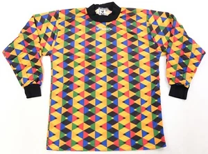 Rare VTG UHLSPORT Color Block Striped Pattern Soccer Goalie Keeper Jersey 90s - Picture 1 of 10