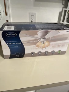 Harbor Breeze Centreville 42in White LED Indoor Flush Mount Ceiling Fan 0807432 - Picture 1 of 2