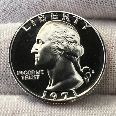 1971-S Washington Quarter Deep Cameo Proof receive coin pictured #5853 - Image 1 of 4