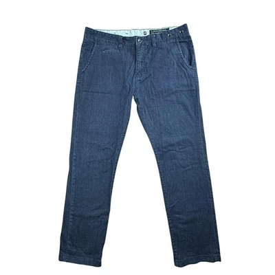Pantalones Marc Ecko Corte y Costura Para Hombre 36 Azul Denim Chino Elastizados Botón Solapa Bolsillos Foto 1 de 4